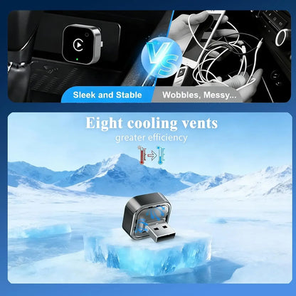 2026 Wireless CarPlay Adapter for iPhone - No Audio Lag, Auto-Connect - Convert Factory Wired to Wireless CarPlay - Bluetooth 5.