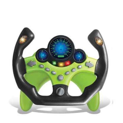 Simulation Steering Wheel Toy Montessori Eletric With Light Sound Baby Kids Musical Educational Copilot Stroller Steering Toy