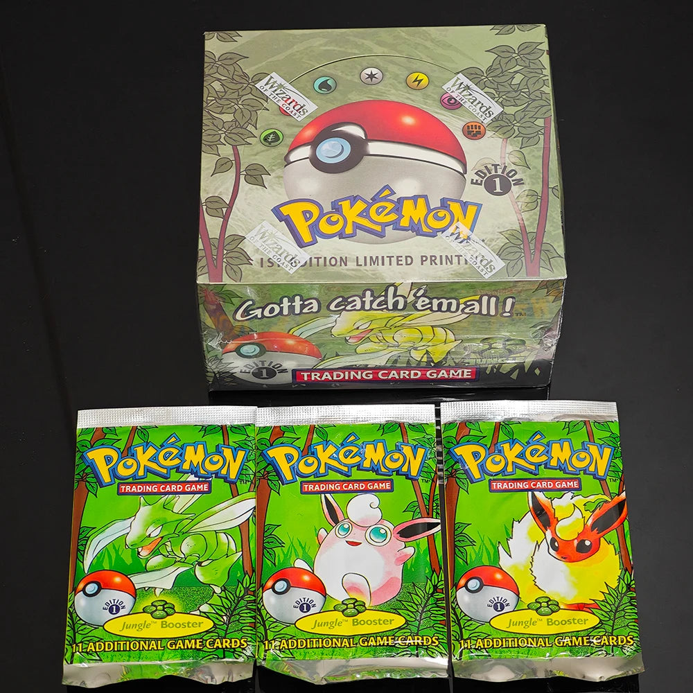 Pokemon 36 Packs 1ST Edition Classic Base Jungle Rocket Fossil Set Proxy Pokémon Cards PKM Games Board Games Card Collection