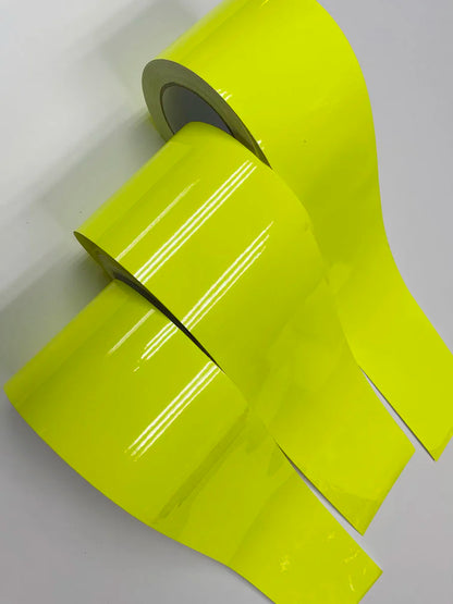 10cm*1/2/3/4/5/6/8M Premium Glossy fluorescent yellow Vinyl Wrap Film Sheet Air Release Self-adhesive Sticker Decal