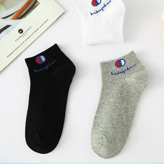 10/20/30 Pairs Ankle Socks Men Women Cotton Brand Socks Athletic Running Socks Cushioned Breathable Low Cut Sports Short Socks