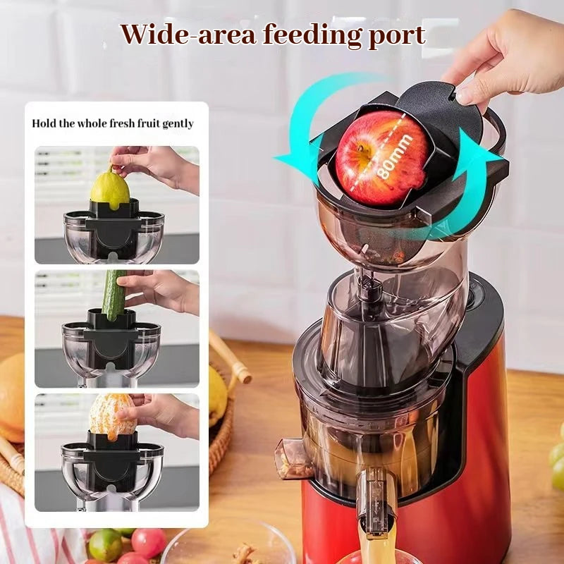 220V Cold Press Juicer Home Slag Separation Ginger Fruit Vegetable Juice Extractor Multifunctional Fruit Slow Juicer Automatic