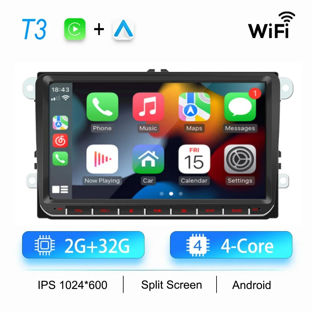 2Din Car Radio Android for Volkswagen Golf 5 6 Polo Passat B6 B7 CC Skoda Jetta Universal Multimedia Carplay Wifi GPS Navigation