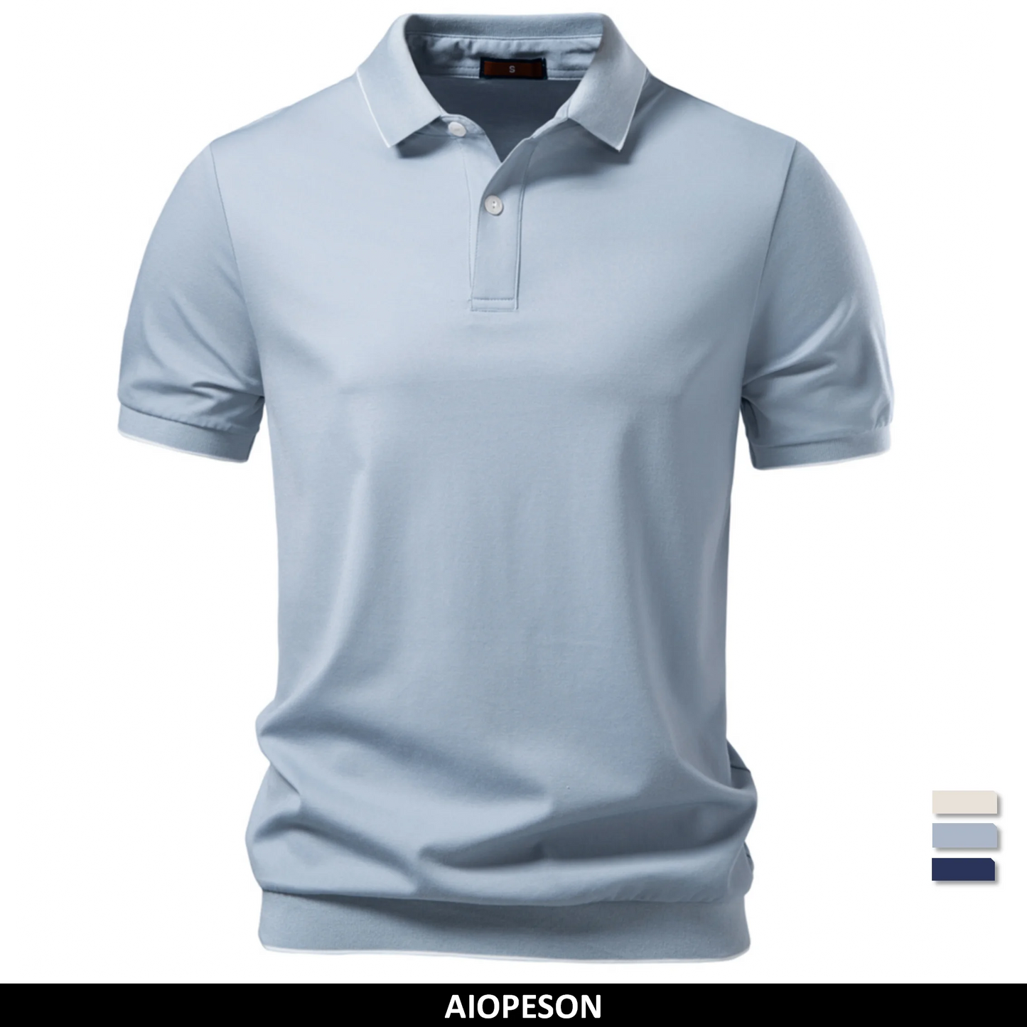 AIOPESON Tencel Polo Shirt Men‘s Solid Color Old Money Design Premium Fabric Skin Friendly Cool Breathable Soft Wear
