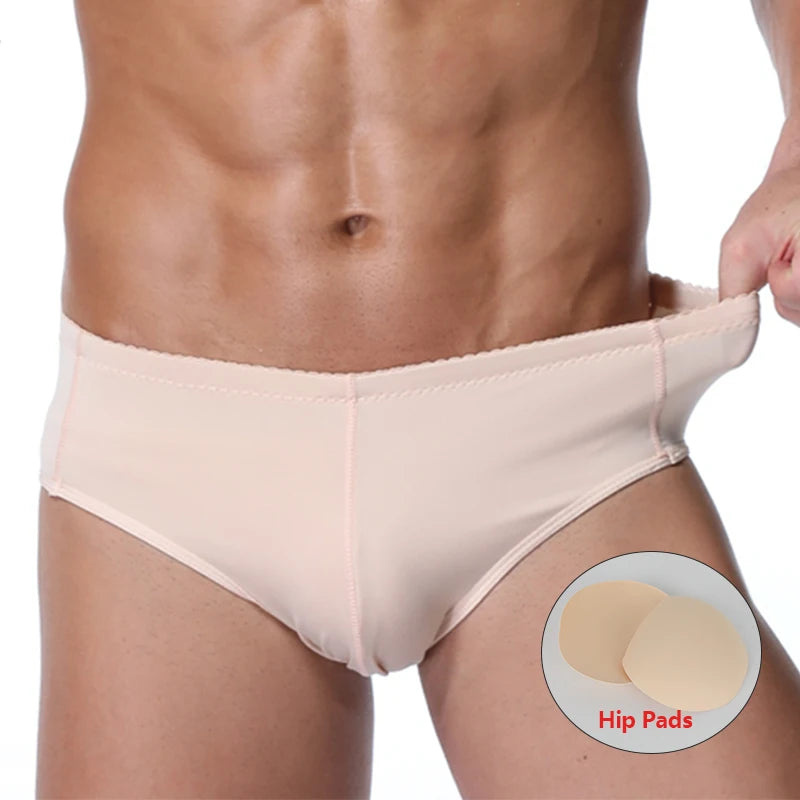 MISSMOLY Mens Padded Underwear Butt Enhancer Shapewear Butt Lifter Boxers with Detachable Pads