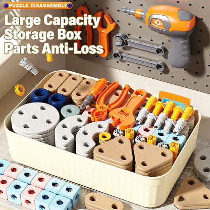 DIY Nut Hand Disassembly Assembly Puzzle Simulated Screwing Toolbox Early Educational Kids Toy Repair Tools Blocks Toys For Boys