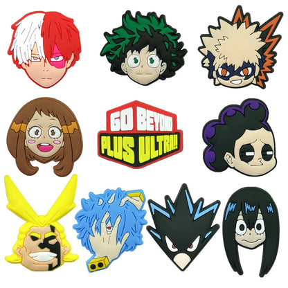 10-100Pcs Japanese Manga Shoe Charms My Hero Academia Clog Sandal Accessories DIY Shoe Decoration Wristband Party X-mas Gifts