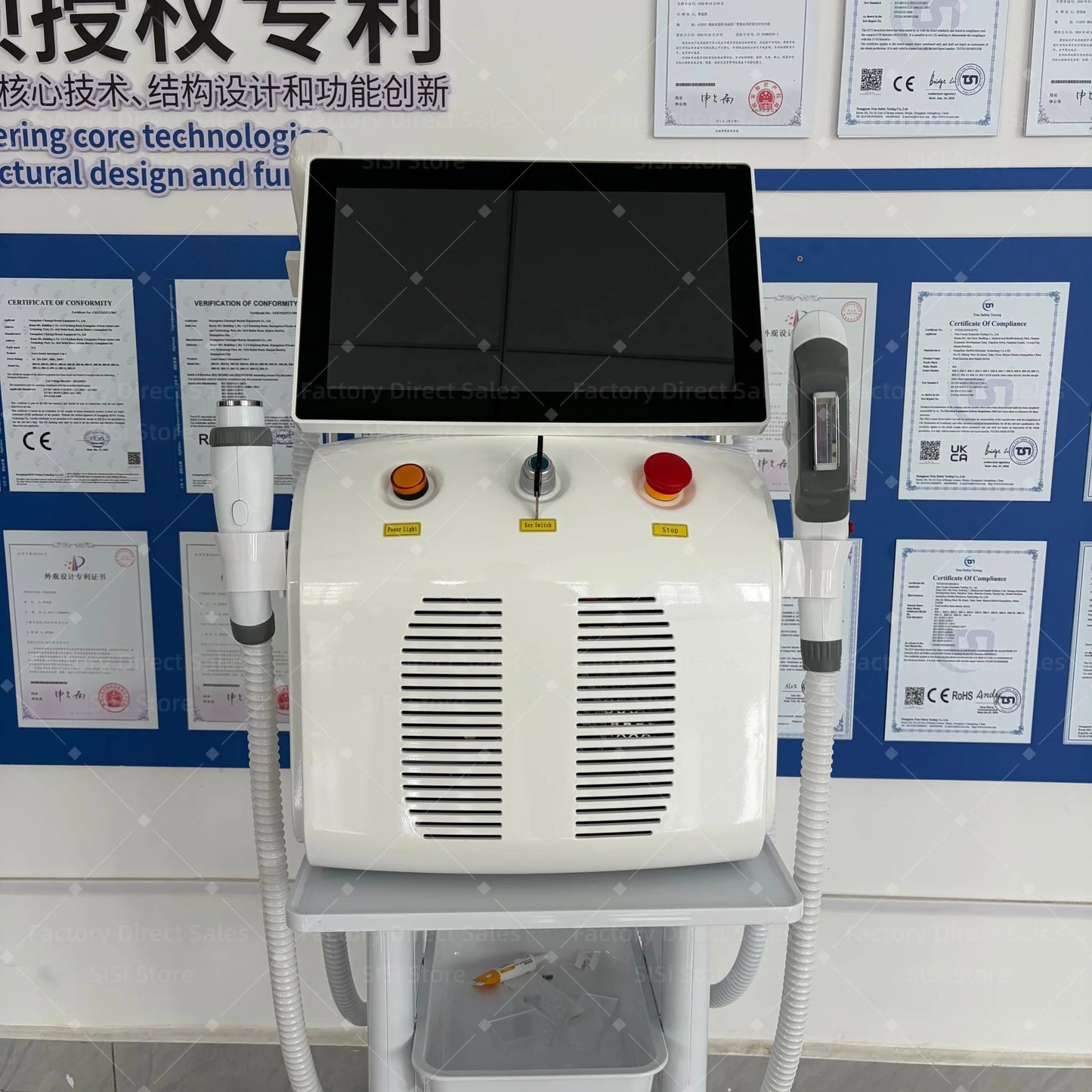 4in1 Laser Diode Ice Platinum Hair Removal Machine 755 808 940 1064nm 4 Wavelength ND:YAG Machine Painless Hair Removal