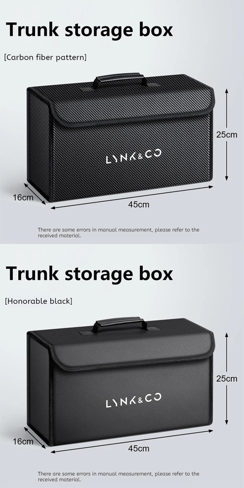 Car Trunk Storage Box Fit For LYNK&CO 01 02 03 05 06 07 08 09 10 Z10 Z20 900 2024 2025 Storage Bag Leather Car Trunk Tool Box