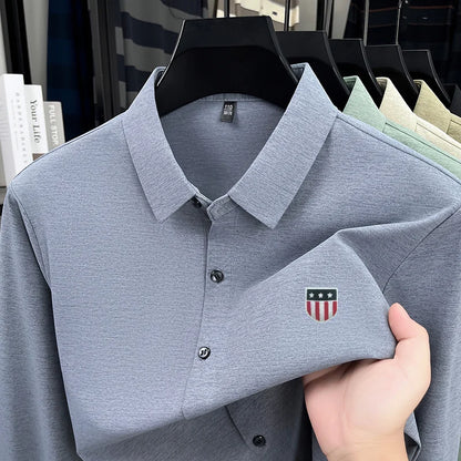Quality New Man Long-Sleeved Shirt Lapel Single-Breasted Printing Spring Hot-Selling Shirt Leisure Fashion Trend Men's Clothing