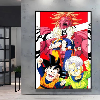 Classic Warm Blood Dragon Ball Posters Anime Pictures Goku Vegeta Son Gohan Wall Art Home Decor Picture Hanging Painting Decor