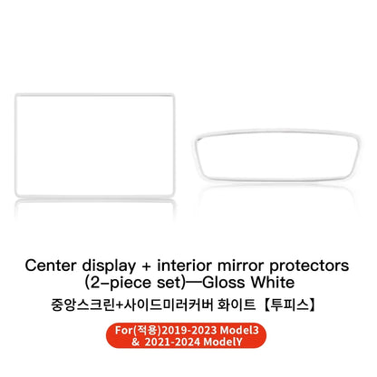 YZ For Tesla Model 3/Y/YL Juniper Highland 2026 TPU Protective Trim Internal rearview mirror Cover Central Control Navigation