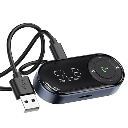 Car FM Receiver for Car Bluetooth Audio Receiver Car Hands-free Music Receiver Display Bluetooth 5.3 FM Transmitter
