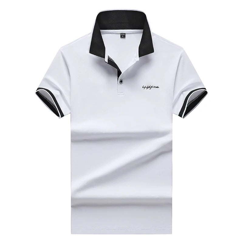 Cotton Golf Polo Giraffe Shirt Men Quality Embroidery Summer Short Sleeve Polo Shirts Casual Business Social Men's Lapel Polos