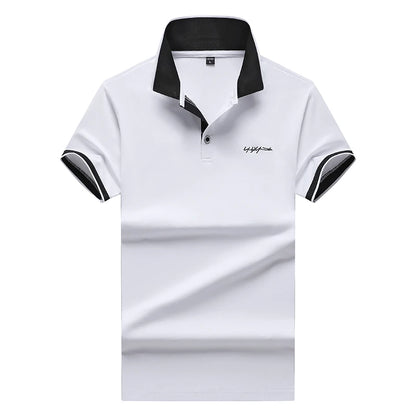 Cotton Golf Polo Giraffe Shirt Men Quality Embroidery Summer Short Sleeve Polo Shirts Casual Business Social Men's Lapel Polos