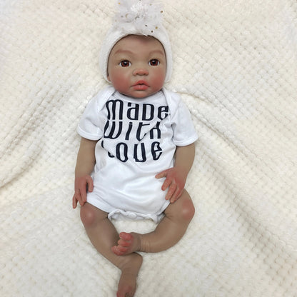 18 Inch Lifelike Awake Reborn Doll Silicone Doll Painting Body Details Soft Touch Open Mouth Baby Girl For Gift