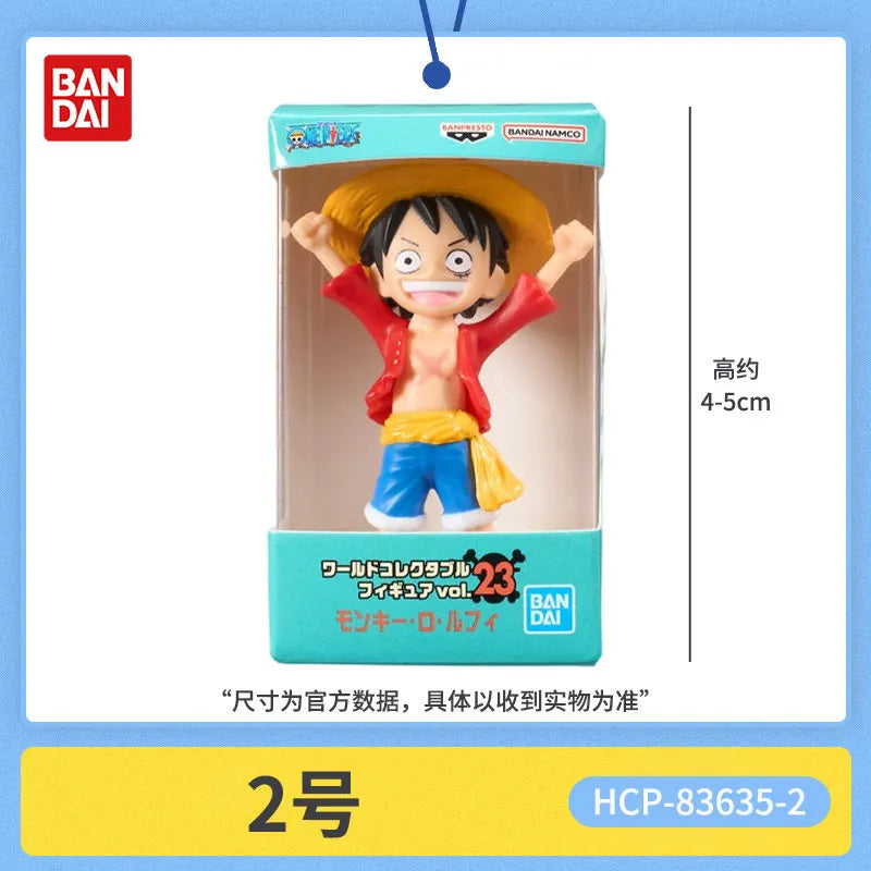Bandai Genuin One Piece Gashapon Monkey D Luffy Nika Gear 5 Mini Figure Boxed Micro Scale Model Desktop Ornament Anime Collector