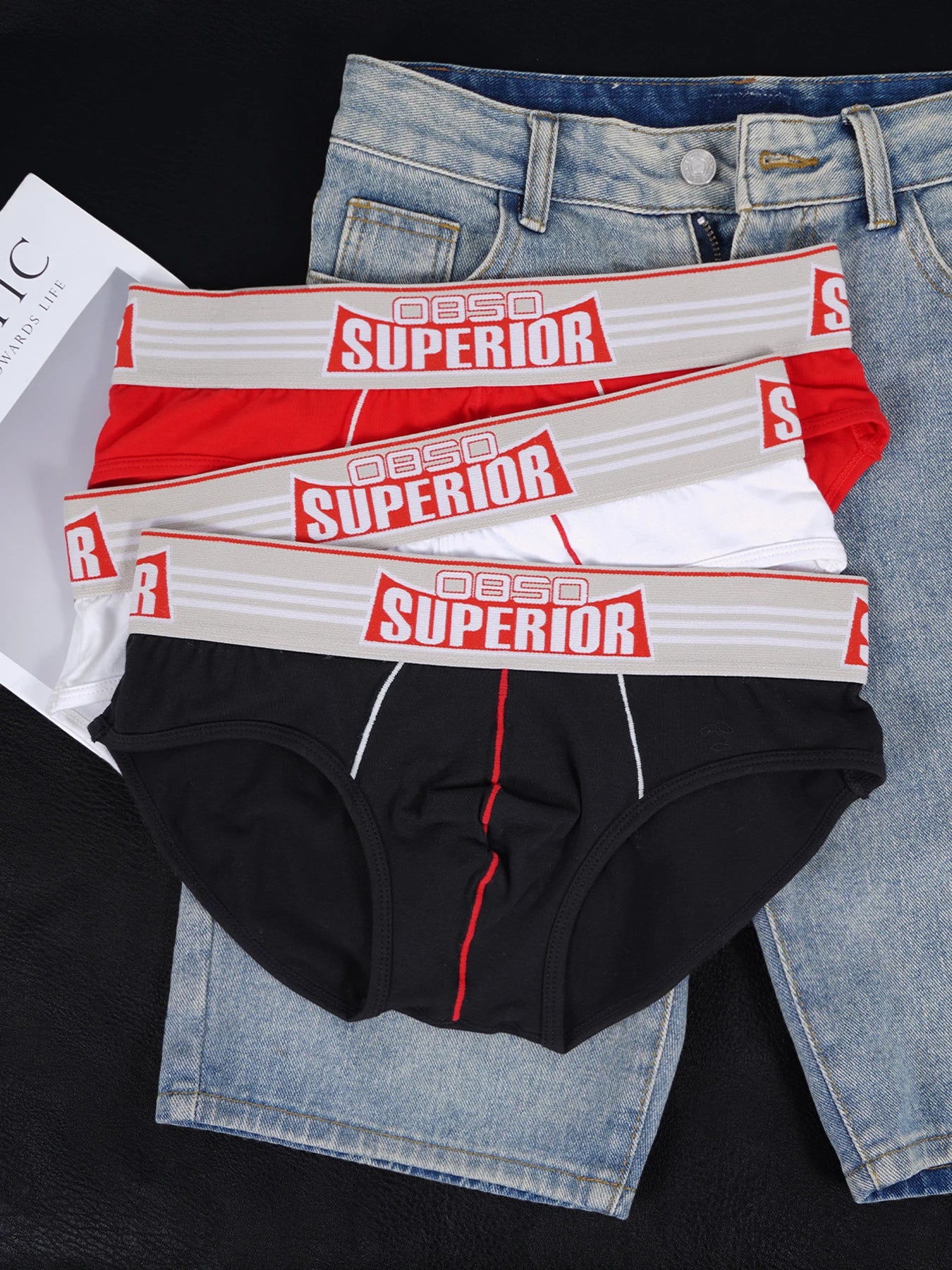 1PCS Men's 0850 SUPERIOR Print Briefs Comfy Cotton Breathable Low Rise Underwear