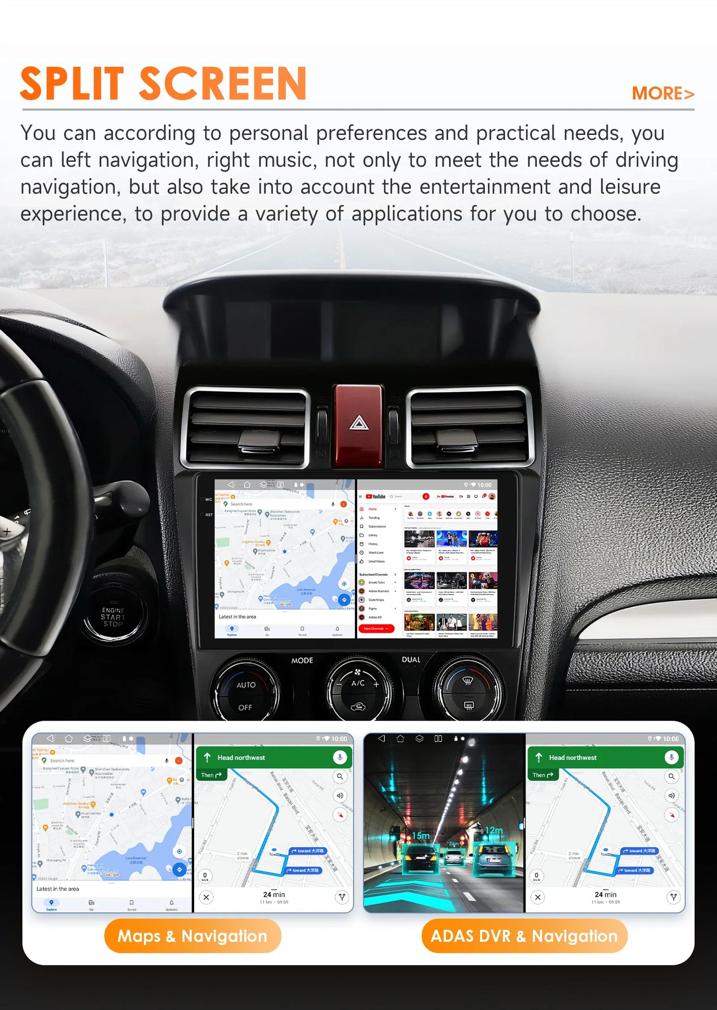 Hizpo Car Intelligent Systems For Subaru Forester WRX and STI XV Crosstrek Impreza 2015 2016 - 2018 Stereo GPS Navi 2din Carplay