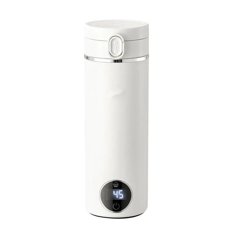 JFBONIN Portable Hinged Lid Electric Water Kettle Home Milk Temperature Adjusting Pot Quick Heating Stainless Steel Tea Maker