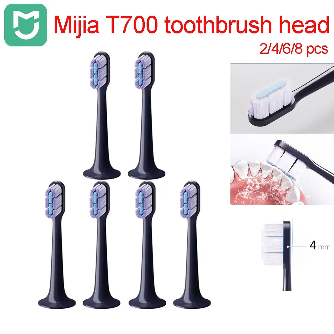 2/4/6/8Pcs Original Mijia Toothbrush Head T700 Sonic Electric Toothbrush Waterproof Soft Health Replacement Soft Bristles Mijia