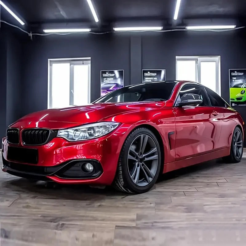 Premium Candy Metallic Gloss Metal Red Vinyl Wrap Adhesive Film Decal Car Wrapping Foil with Air Release Bubble