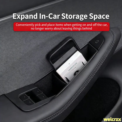 For Tesla Model Y Juniper 2025 Door Handle Storage Box Interior Accessories Model 3 Highland Inner Handle Organizer Phone Holder