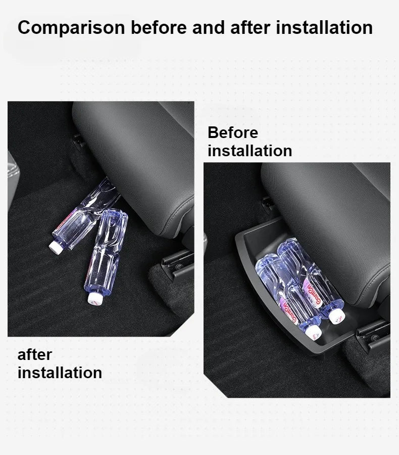 Under Seat Storage Box For Tesla 2026 Model YL 6-Seat TPE Drawer Front Rear Seat Lower Organizer Tray Car Interior Accessories