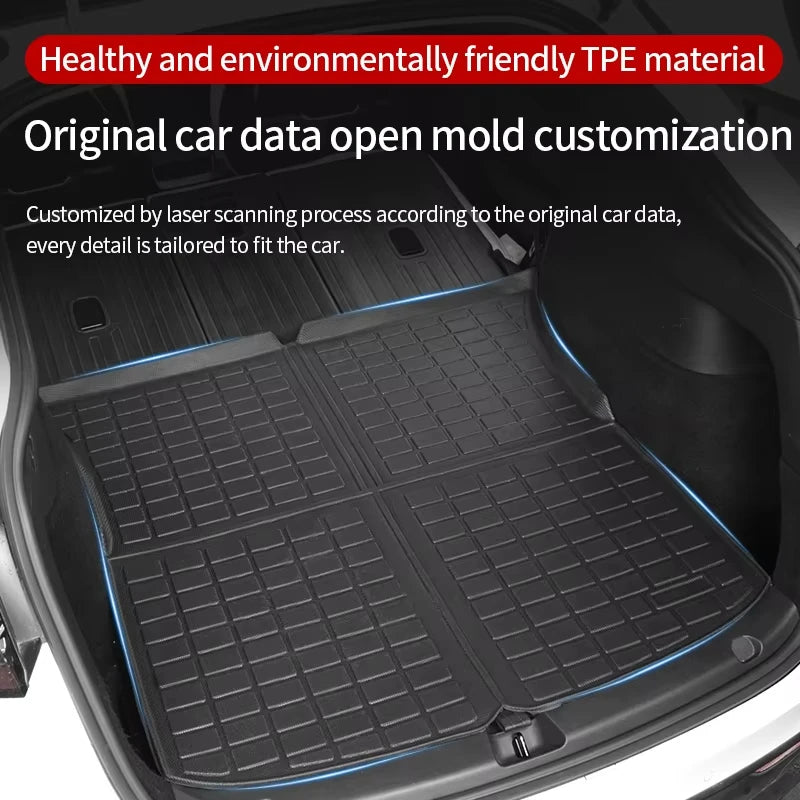 TPF Floor Mats For Tesla new Model Y Juniper 2026-2025,Waterproof Luggage Mat 7pcs,All Weather Trunk Mat, Protector Accessories