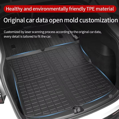 TPF Floor Mats For Tesla new Model Y Juniper 2026-2025,Waterproof Luggage Mat 7pcs,All Weather Trunk Mat, Protector Accessories