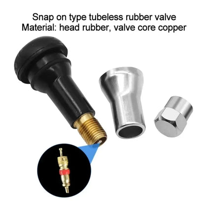 4/10/20/50Pcs Chrome Tubeless Tire Valve TR413 /414 Disc Straight Nipple Wheel Nipple Tire Valve Stems Rubber Dust Caps
