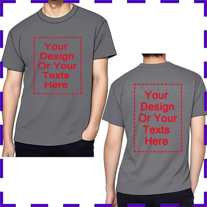 Customized Tee Shirt For Men Design Your Logo Here Cotton Unisex Tshirt  Cotton Summer Top Fashion Unisex Tshirt