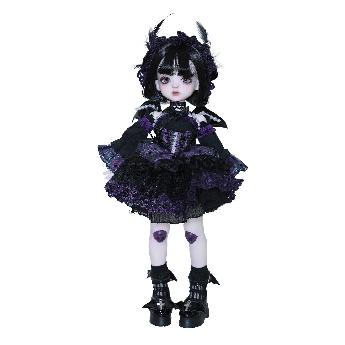 ShugaFairy 1/6 BJD Doll Edith Full Set Black & Purple Little Demon with Skull Joints and Dress High Quality Anime Resin Figure