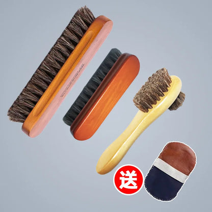 Soft Bristle Horse Hair Brush Shoe Cleaner Stain Remover for Velvet Matte Leather Dusting And Polishing