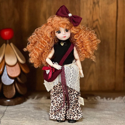 30cm 1/6 Fashion Girls Dress Up Doll Movable 20 Joints Cute Sweet Face Festival Gift with Clothes Shoes BJD Princess Doll Toy