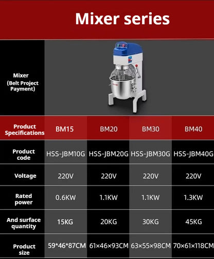 15L Automatic Dough Mixer and Egg Beater - Commercial Kneading and Beating Machine for Bakeries