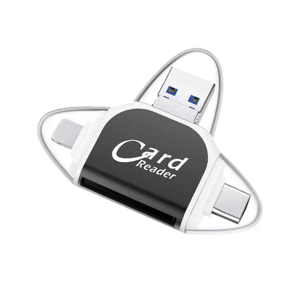 Multi-Port 4 In 1 Universal SD TF Card Reader USB Type C Hub Adapter To View Camera Photos For iPhone Pro