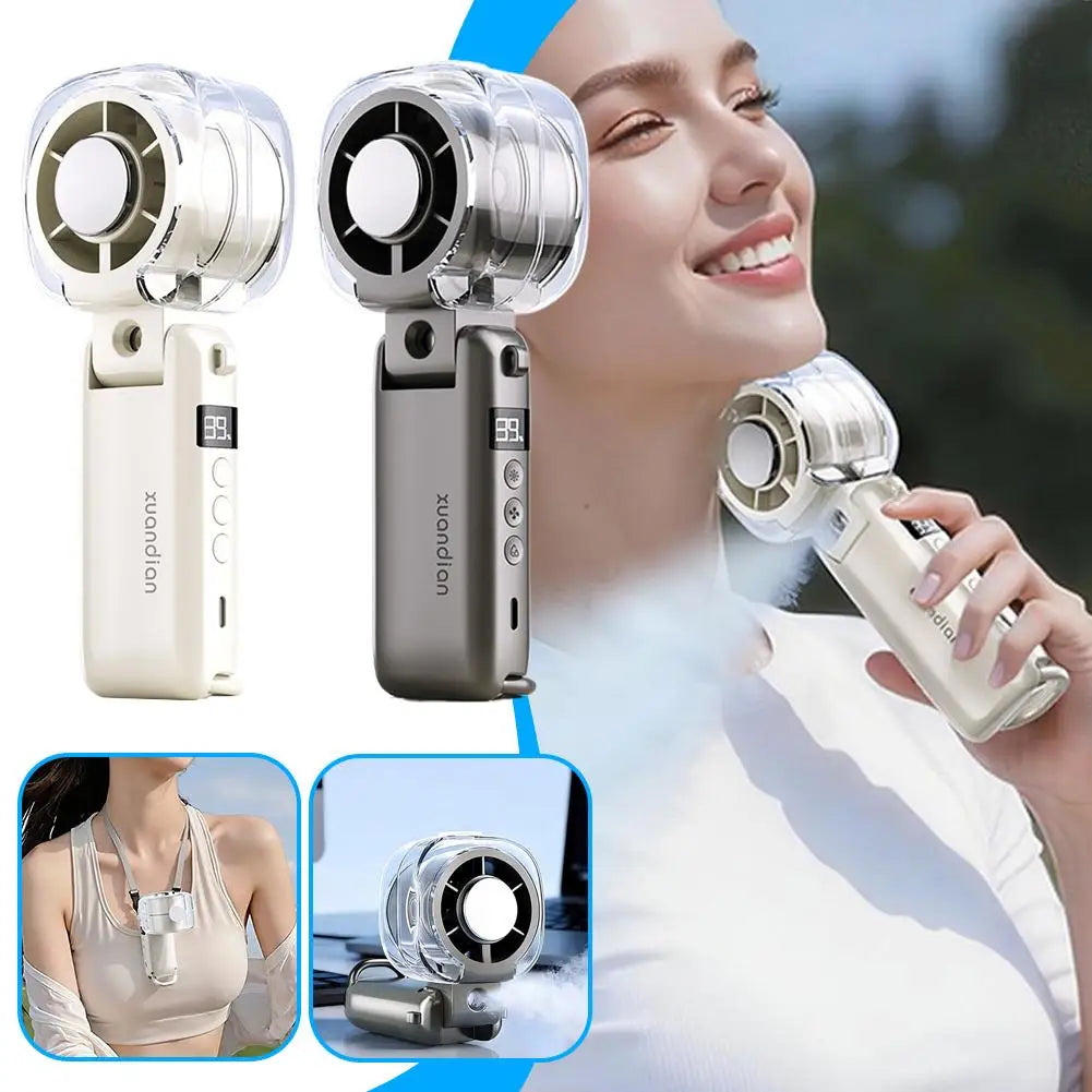 Portable Handheld Misting Fan High Speed Turbo Cooling Spray USB Rechargeable Mini Desk Fan Summer Outdoor Fan