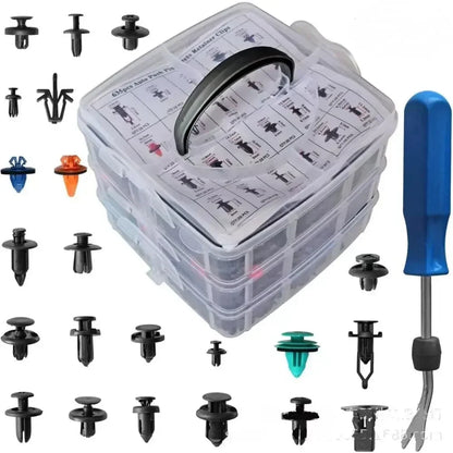 635PCS Plastic Fastener Kit Door Trim Panel Retainers Bumper Push Fasteners Fender Flare Grille Radiator Cover Retainer 45 Tools