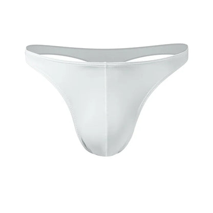 5PCS Men's low waist solid color U convex stretch tight T underwear ice silk slip hip Thong breathable T pants