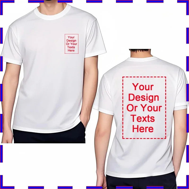Personalized Men T-Shirt Your Design Here Black Cotton Summer Top Fashion Birthday Present Your Design Here High Quality Tees
