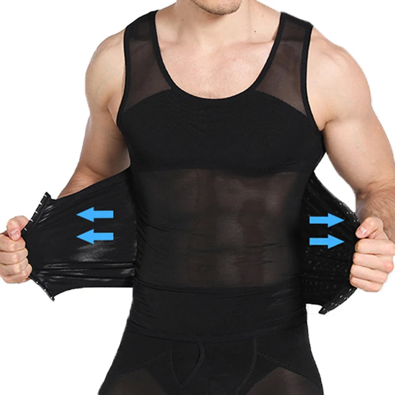 Men's Body Shaper Compression Vest Abdomen Shapewear Tummy Slimming Sheath Gynecomastia Shapers Corset Waist Trainer Fajas Tops