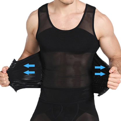 Men's Body Shaper Compression Vest Abdomen Shapewear Tummy Slimming Sheath Gynecomastia Shapers Corset Waist Trainer Fajas Tops