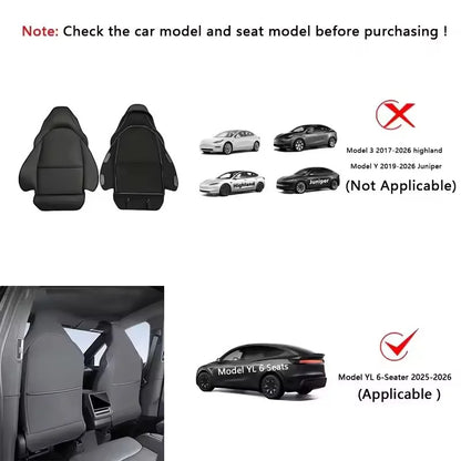 Car Seat Backrest Anti Kick Pad For Tesla Model YL Six Seats 2026 Leather Full Surround Seat Back Anti Scratch Protector Mat