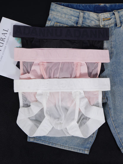 3 PCS Men's Modal Briefs U Convex Pouch Seamless Elastic Waistband Soft Skin-Friendly Breathable Underwear