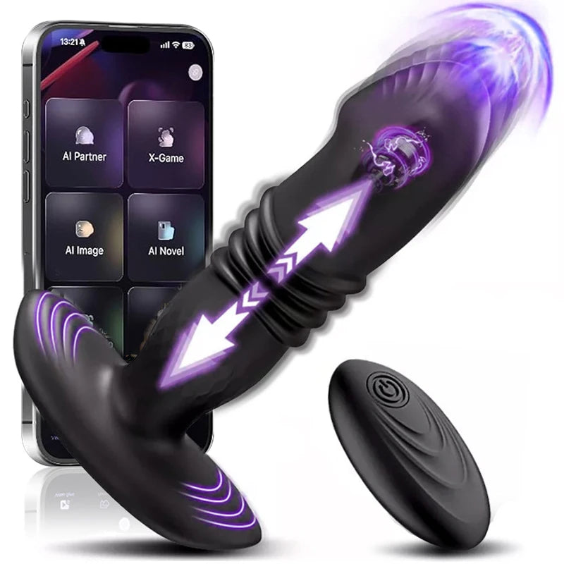 Male Sex Toys Anal Vibrator for Men Prostate Massager Gay Anal Plug Adult Toys Butt Plug for Men Remote 7 Wiggling Vibrating