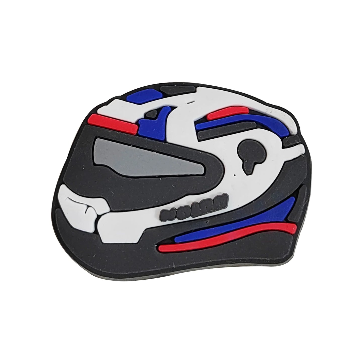 1-12PCS Cartoon Motorcycle Helmet PVC Shoe Charms Design Man Pins Accessories Funny Garden Shoes Buckle Decoration Unisex Gift