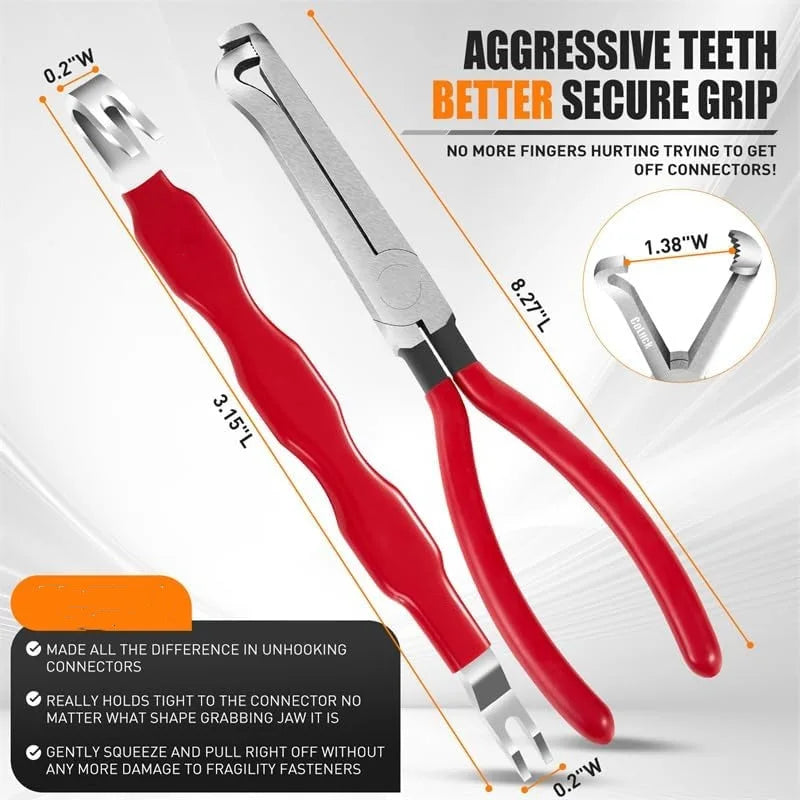3-piece Automotive Electrical Connector Disconnect Pliers Set, Fuel Line Separator, and Wire Harness Angled Wire Cutter Removal