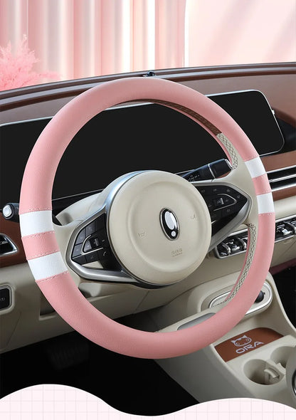 Car Steering Wheel Cover for Women Girls Universal 14.5-15 Inch, Breathable , Non-Slip, Car Interior Accessories for Most Cars