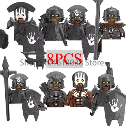 Green Dragon Raven Knights Shield Action Figures MOC Medieval Ancient Knights Scene Building Block Creative Toys for Children